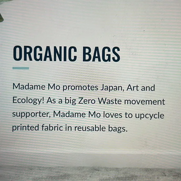 Madame MO Elegant Black KOI Bag Certified Organic - Picture 15 of 15